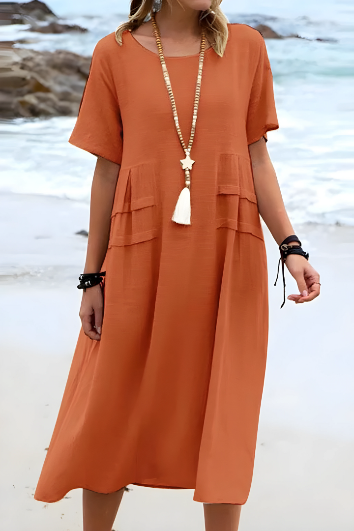 Robe longue femme à design superposé | Rêve Orange